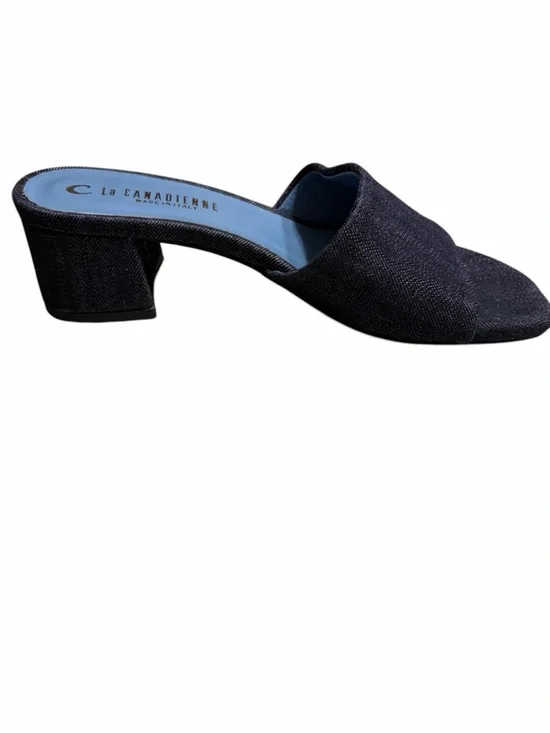 Clacanadienne Dark Blue Denim Slide Mules - Picture 8 of 11